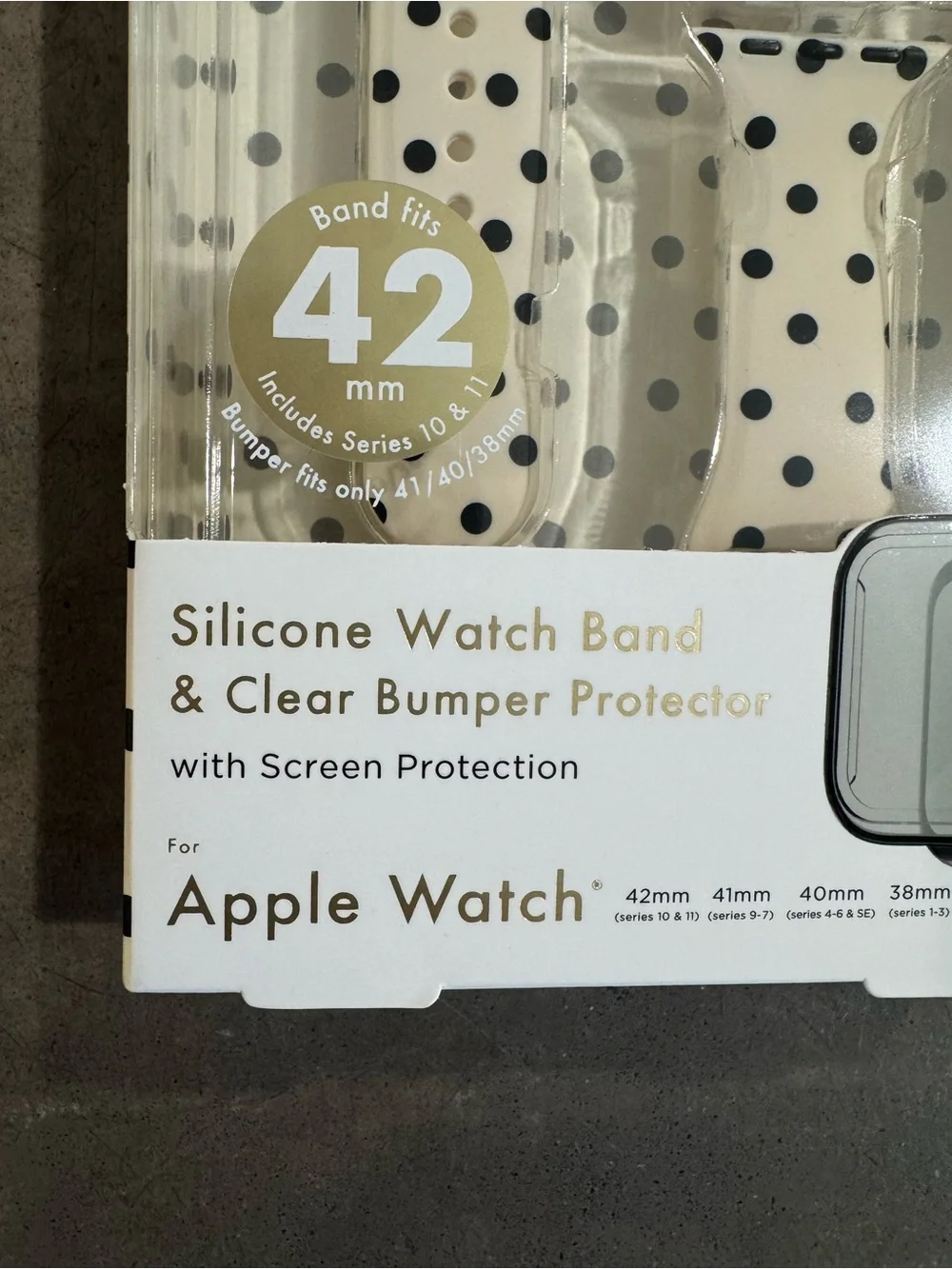 Silicone Polka Dot Watch Band & Clear Bumper for Apple 38,40,41,42🖤cute& comfy